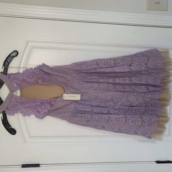 Francesca's Lace Lilac Dress - Picture 6 of 11